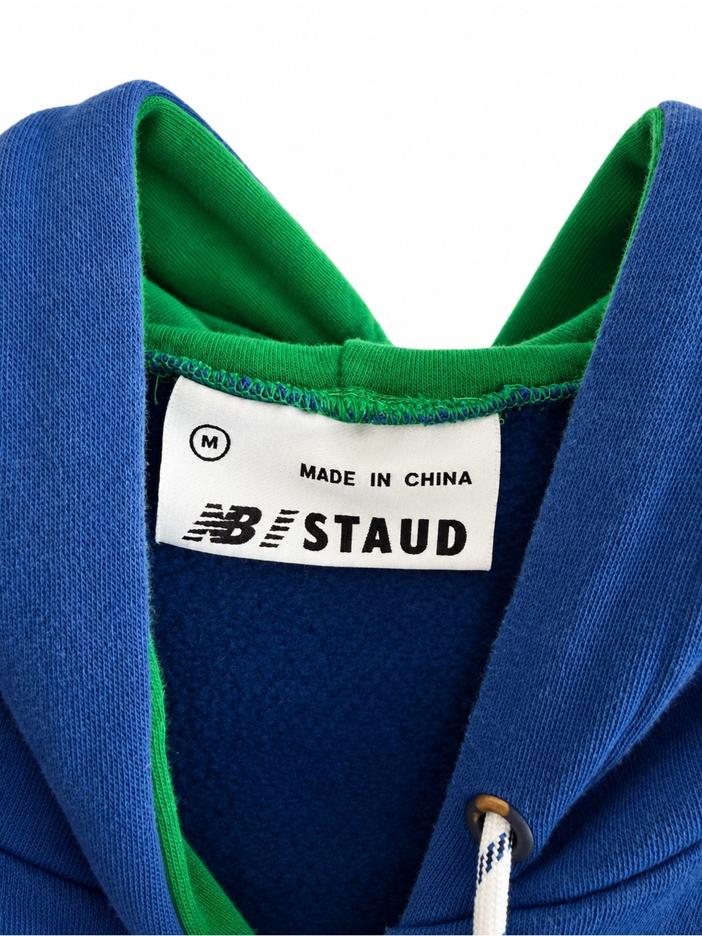 New Balance x STAUD Hooded Colorblock Track Jacket Blue Size M - Picture 4 of 6